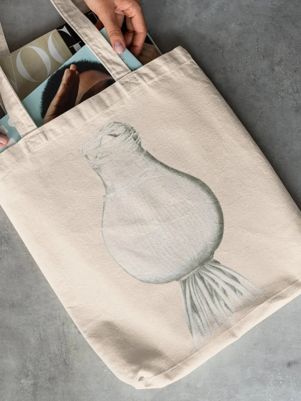 Josephine's Lily Vintage Botanical Print Graphic Canvas Tote Bag